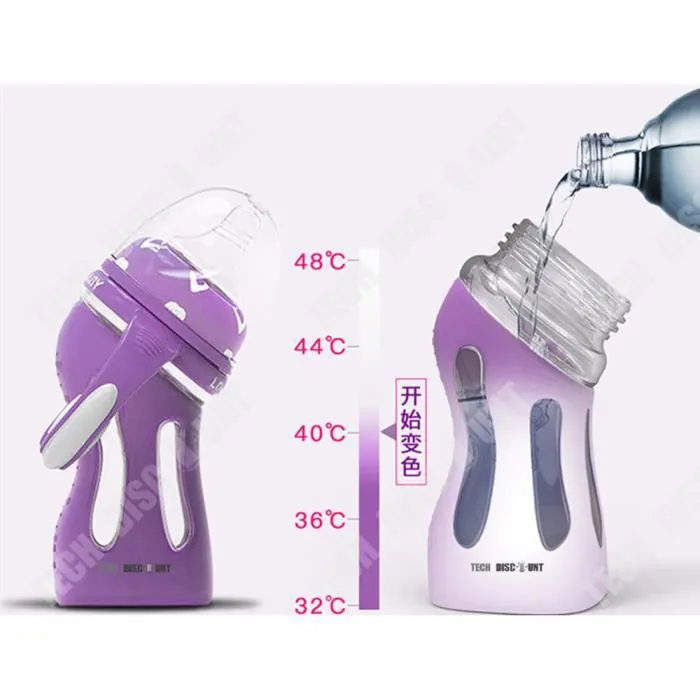 TD® Biberon verre anti colique bebe baby shower 6 mois maternité nouveau né lait tétine solide bouteille inititation maman naissance-1