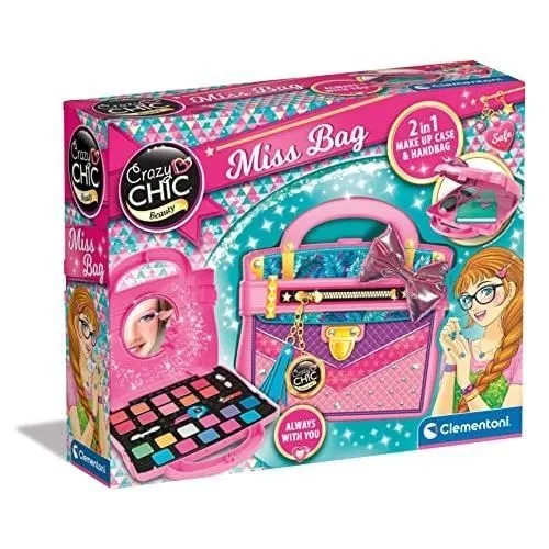 Kit de Maquillage - CLEMENTONI - Crazy Chic Miss Bag - 9 Lip Glosses - 11 Ombrelles - Multicolore-0