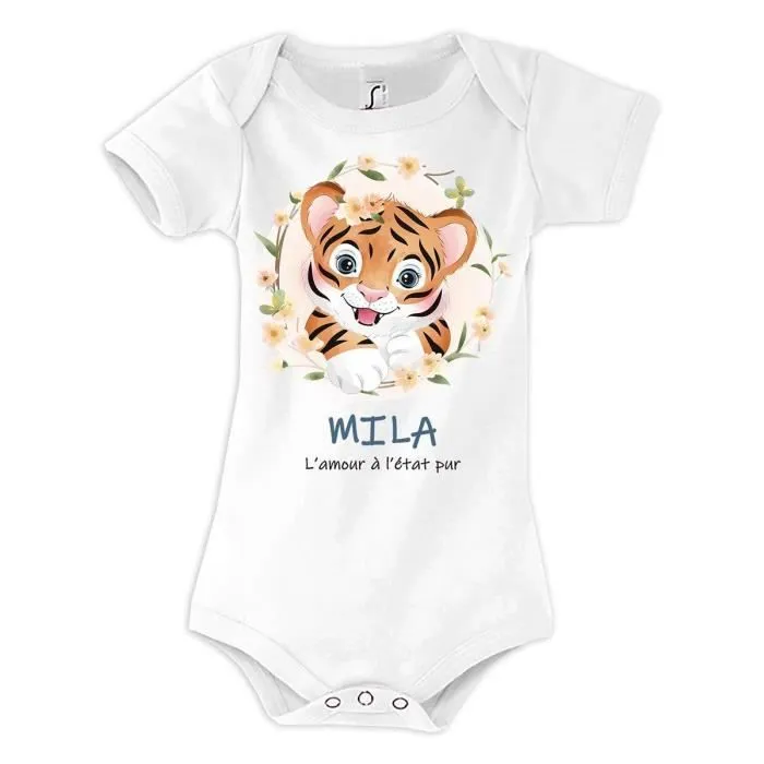 Body Mila Amour Pur Tigre - MILA - Bébé - Mixte - Blanc-0