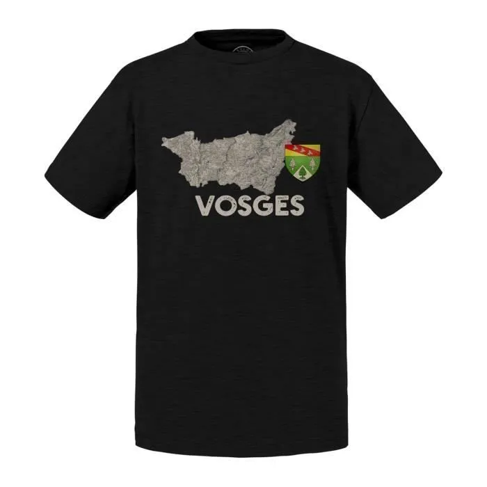 T-shirt Enfant Noir Vosges 88 Département Epinal Carte Ancienne Rare-0