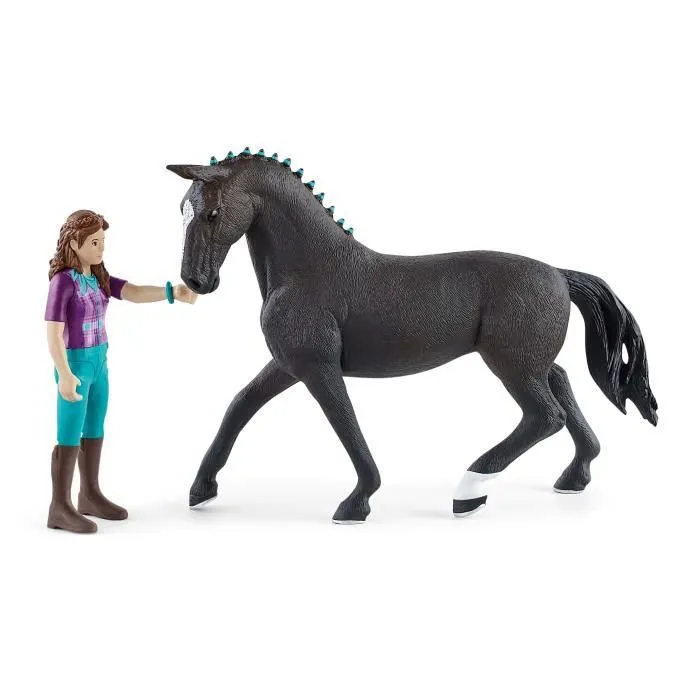 Figurine Cavalière Lisa et Storm, coffret schleich avec 10 éléments inclus dont 1 cheval schleich hanovrien et sa cavalière,-2