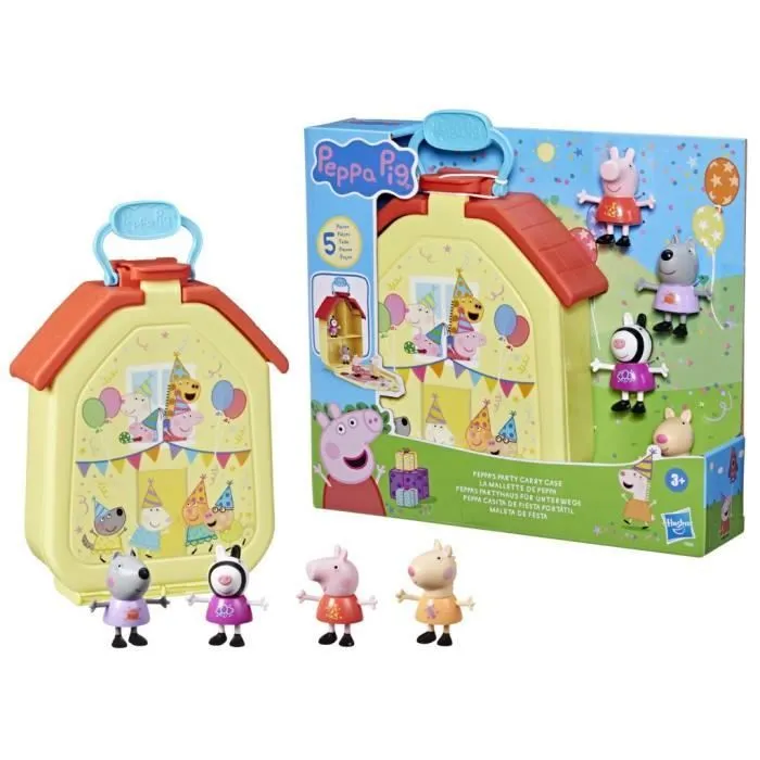 Peppa Pig, coffret La mallette de Peppa avec maison pliable, 4 figurines, jouets préscolaires, à partir de 3 ans-0