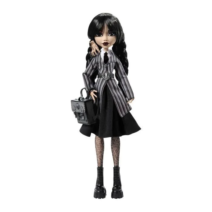 Monster High-Mercredi Addams en Uniforme-Poup?e avec La Chose - Monster High - HXJ04-4