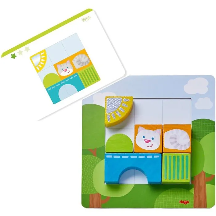 Haba - 306292 - Puzzle en bois - Jeu de formes et couleurs - Le carre des animaux - Jeu educatif - 2 ans et plus --2