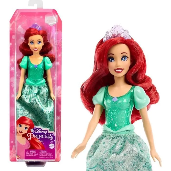 Ariel Poupée 29 cm, Mattel Poupée Disney Princesses habillage et accessoires HLW10-0