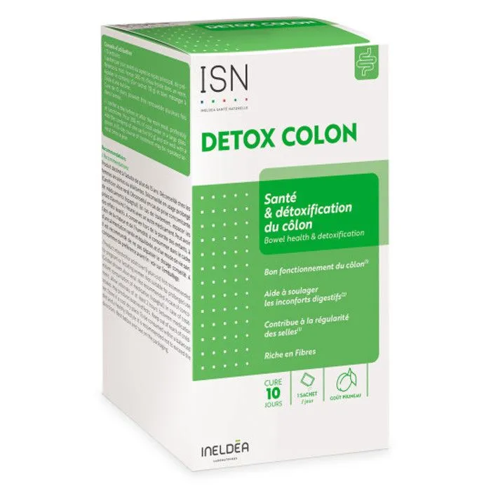 ISN - DETOX COLON - Santé & détoxification du côlon - Riche en fibres et extraits de plantes - Cure 10j-0