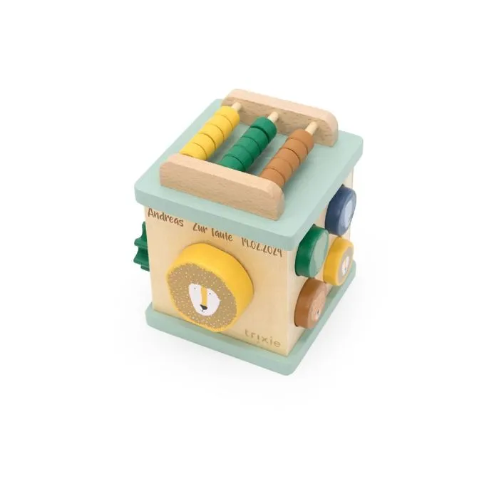Cube d'activités en bois - TRIXIE BABY - 36-267 - 5 activités - 11.5x11x12.5 cm - Mixte-0