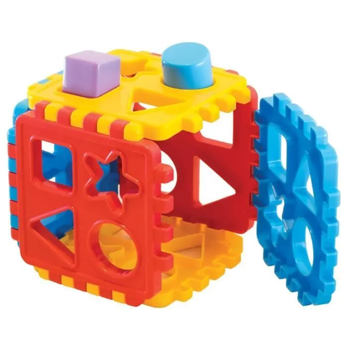 Dede Cube de Tri de Formes Colorée Empilable, 12 Formes Géométriques, Puzzle, Jeu de Trier, Jouet de Bloc 18 Pcs, Cadeau d'Enfant-1