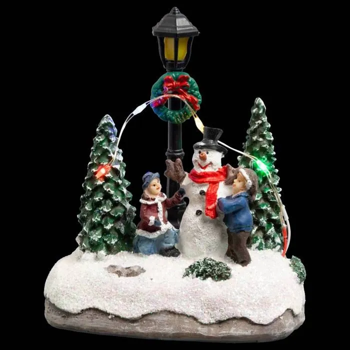 Village de Noël animé LED - Feeric - Sapins 3 ou 4 - Multicolores - Intérieur - Piles-2