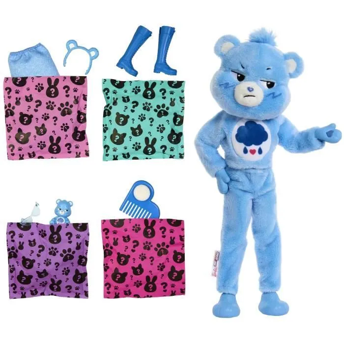 Poupée Barbie Cutie Reveal Bisounours Touronchon Bleu - 3ans +- JCN96-6