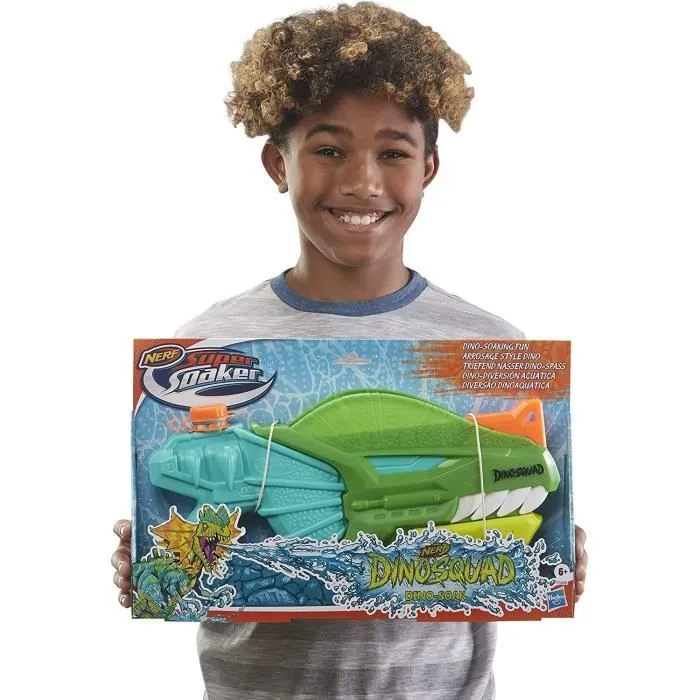 Pistolet à eau NERF Super Soaker Dino Soak à pompe - DinoSquad - Pour jeux d'eau extérieurs-4