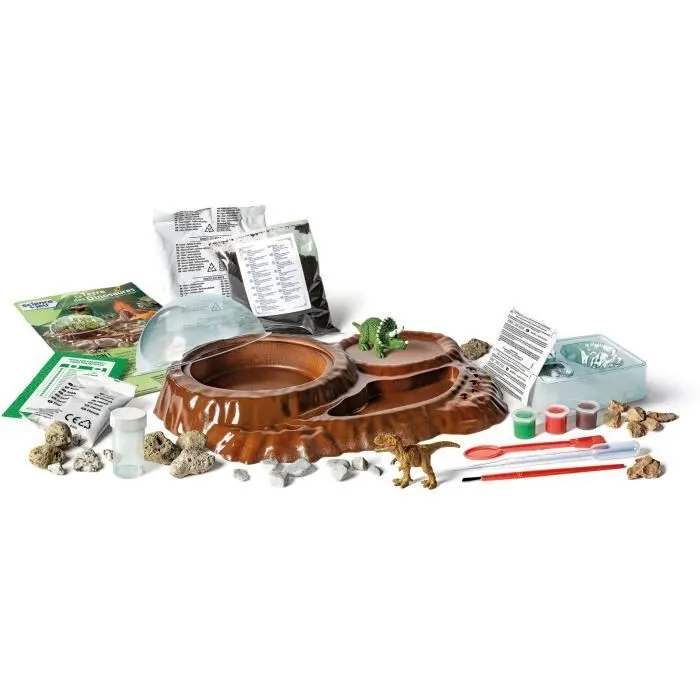 Clementoni - Sciences et jeu - Le monde des dinosaures - Terrarium à créer + 3 figurines dinosaures - Fabriqué en Italie-3