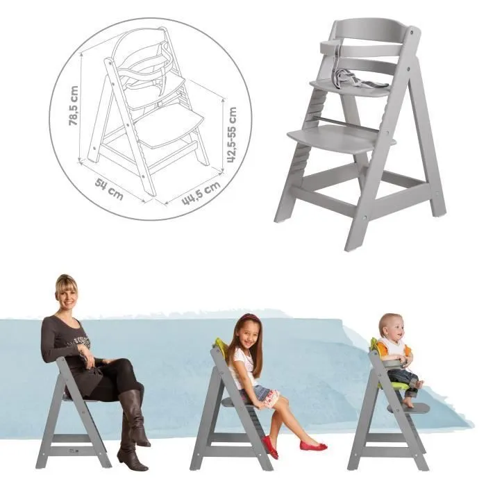 Chaise haute évolutive ROBA Sit Up III avec réducteur de siège - Taupe-2