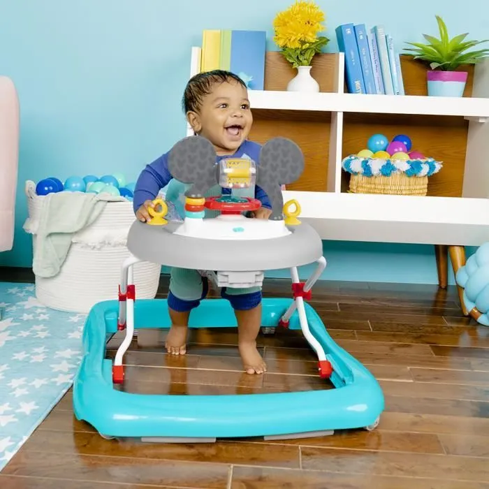 DISNEY BABY Trotteur bébé évolutif et pliable 2-en-1 - Mickey - Jouet d'éveil amovible intégré, Musique, Lumières, Hauteur Réglable-5