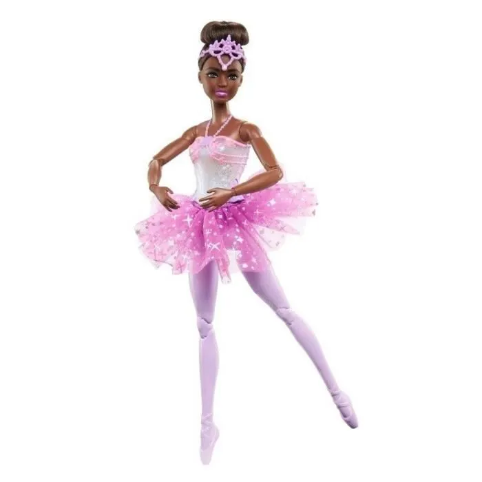 Mattel Barbie Poupée Mannequin Dreamtopia Ballerine Lumière Scintillantes, cheveux noirs articulée, avec lumière,-1