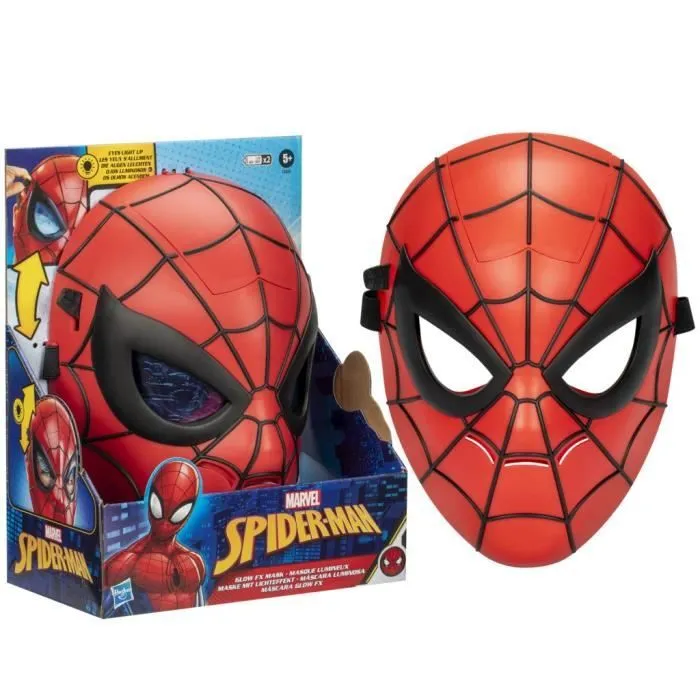 Masque lumineux Spider-Man, jouet de déguisement lumineux, jouets de super-héros dès 5 ans, Marvel-0