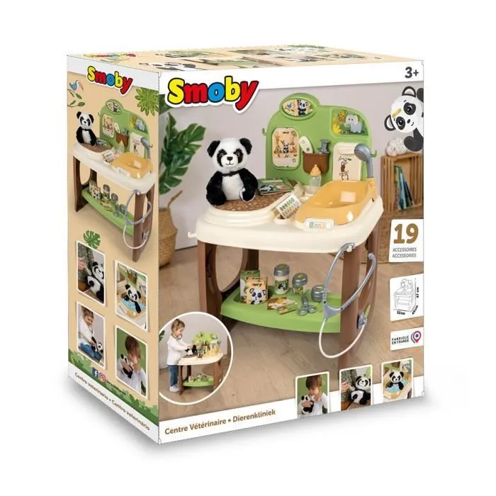 Smoby - Centre Vétérinaire Zoo - 1 peluche Panda - Nombreux accessoires et fonctions-5