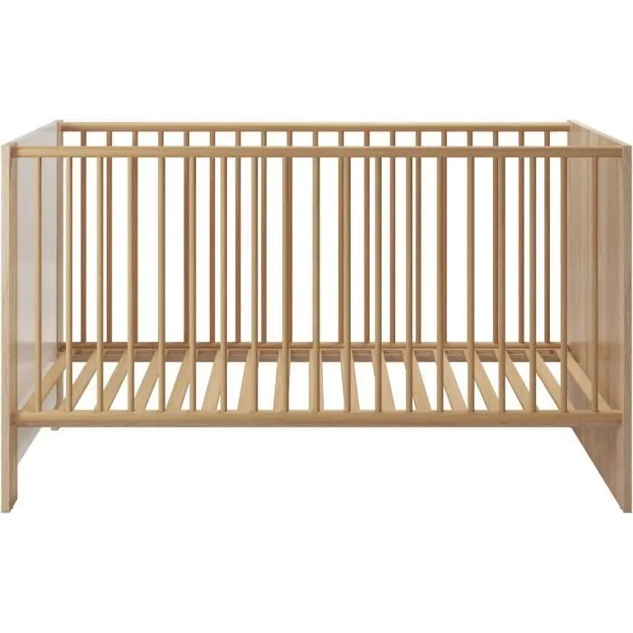 Chambre bébé duo PIA - Lit 70x140 cm + Commode à langer 2 portes - Décor chêne sonoma et blanc mat - TRENDTEAM-4