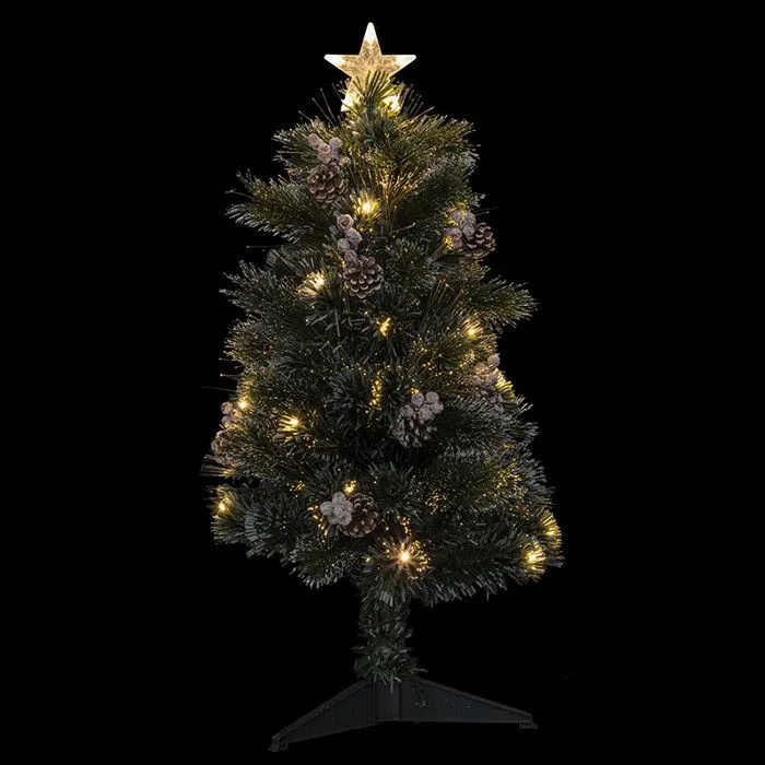 Sapin de Noël 90 cm pommes de pin lumineux Sofia-1