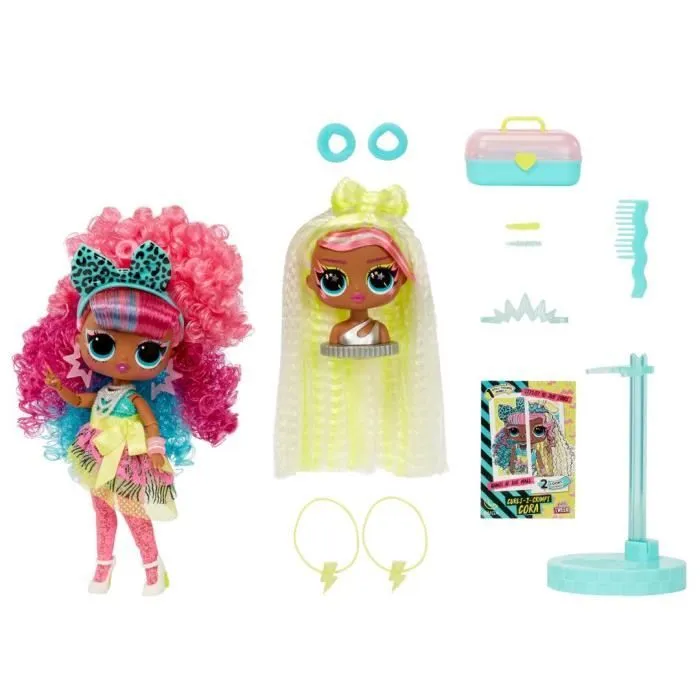 L.O.L. Surprise Tweens Surprise Swap Fashion Doll - Curls-2- Crimps Cora - 1 poupée Tweens 17cm, 1 mini tête à coiffer et des-1