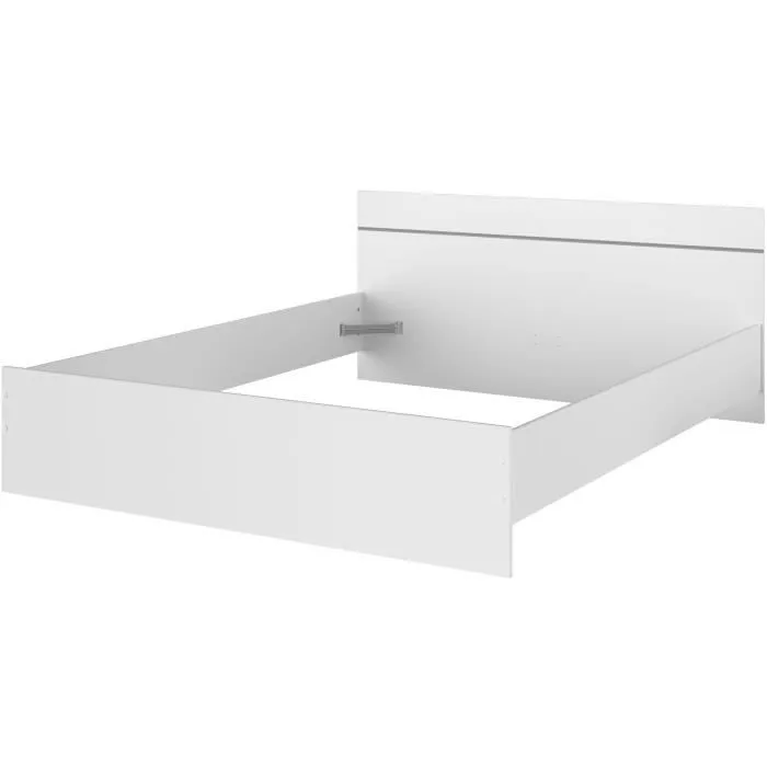 Lit adulte BOSTON 160x200 - Décor blanc - Fabriqué en France-4