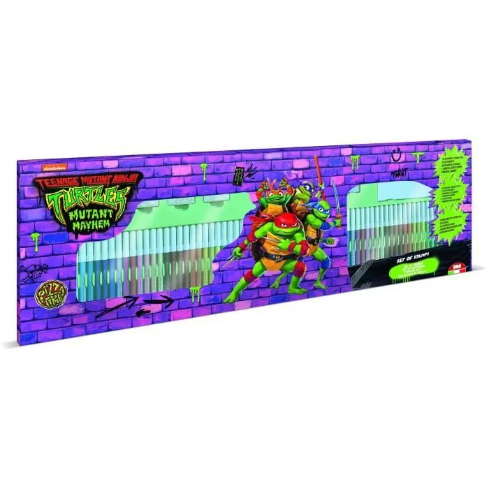Coffret coloriage - MULTIPRINT - 18884 - 60 feutres 4 tampons Tortues Ninja-0