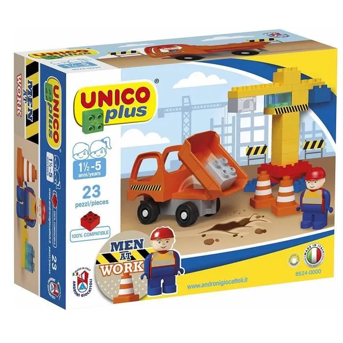 Kit de construction de chantier UNICO - 23 pièces - Multicolore-1