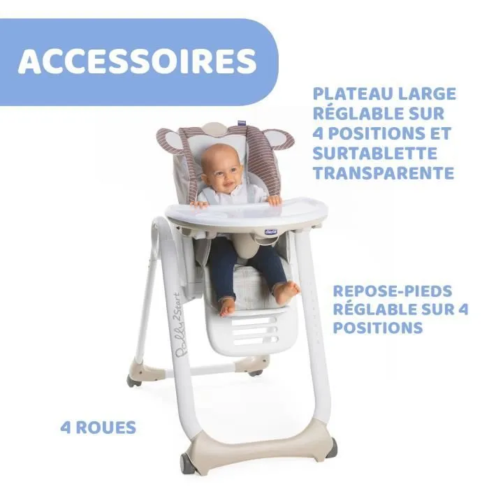 CHICCO - Chaise Haute Polly 2 Start Monkey-3