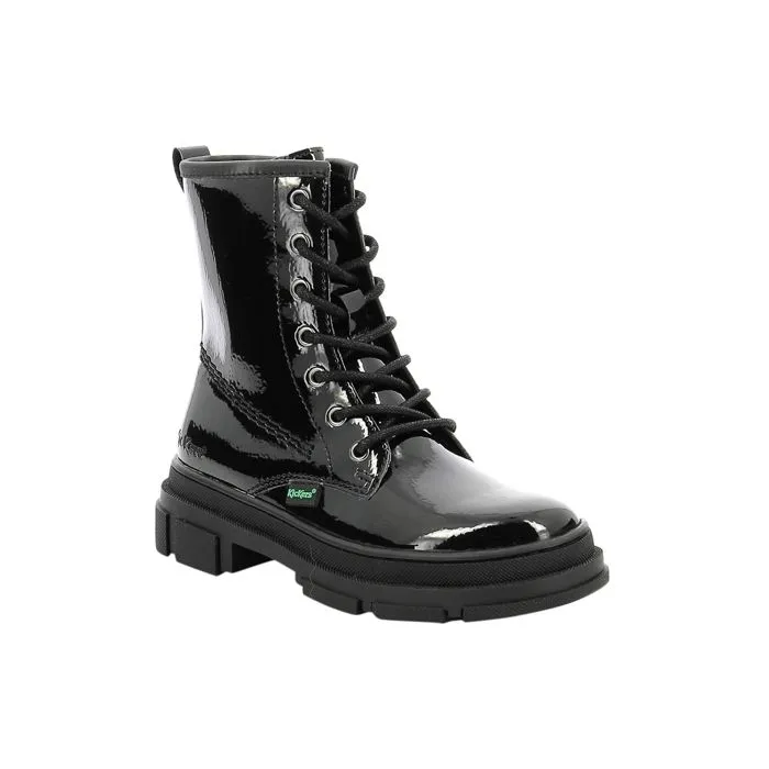 Bottillons - KICKERS - Kick Goji - Noir vernis - Polyuréthane - Enfant Fille-2