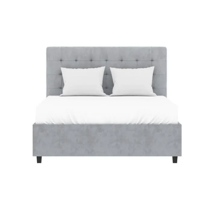 Lit coffre adulte ELIZA 140 x 190 cm - Sommier inclus - Gris foncé-2