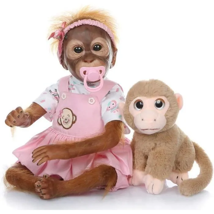 21 Pouces 51 Cm Reborn Poupée Fille Bebe Vinyle Souple Silicone Réaliste Simulation Nouveau-Né Poupées De Singe Nouveau-Né F[J984]-2
