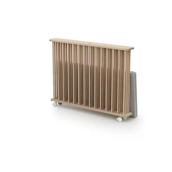 Parc pliant carré - WEBABY - CALI - 100 x 100 cm - 4 roulettes - Jusqu'à 24 mois - Hêtre brut-3