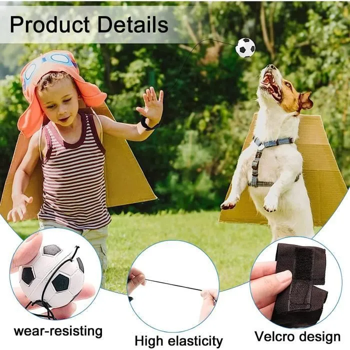 8 Pièces Balles Rebondissantes pour Poignet, Balles De Bande De Poignet avec Et Corde, Balles de Retour Poignet Jouets de Bracelet p-1