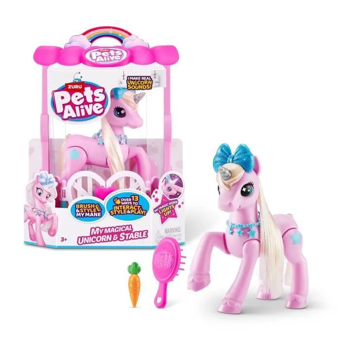 Licorne Interactif - ZURU - My Magical Unicorn Pets Alive - 13 interactions et jeux pour découvrir la magie de ta licorne-0