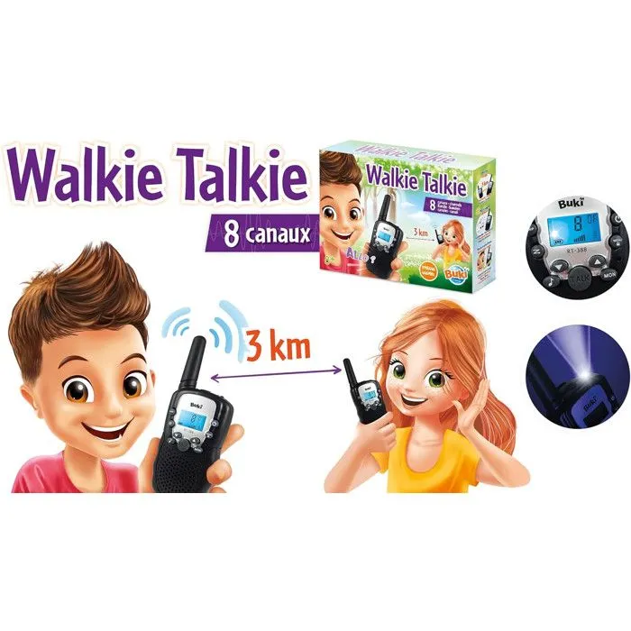 Talkie walkie BUKI France - Jeu découverte - 8 canaux - Portée 3 km - À partir de 8 ans-3