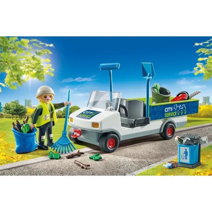 PLAYMOBIL 71433 Agent entretien avec véhicule électrique - City Action - Dès 4 ans-1