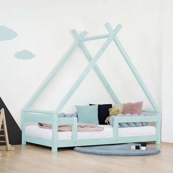 Lit cabane enfant TAHUKA 80 x 180 bleu clair-1