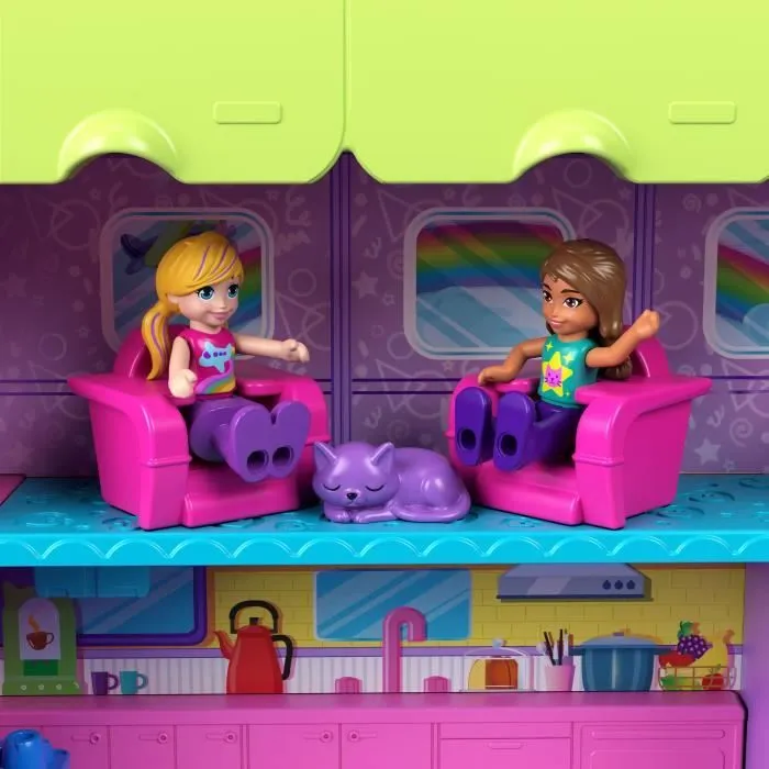 Polly Pocket-Avion Chaton Transformable-Coffret avec 2 mini-figurines HWP19-2