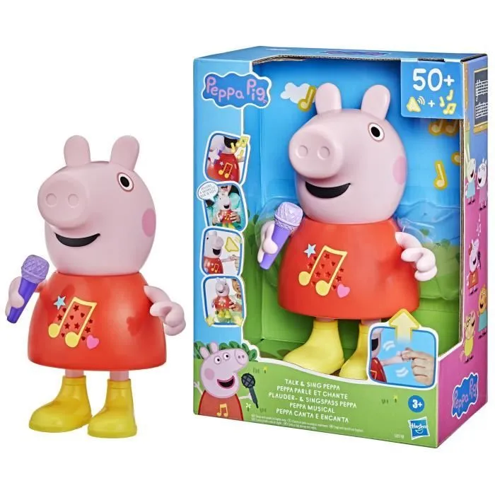 Peppa Pig parle et chante, jouet musical avec plus de 50 sons, phrases et chansons, jouets préscolaires pour filles et garçons-0