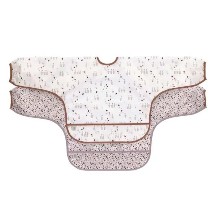 Lot de 2 bavoirs Manches longues 6-24 mois Oie - LASSIG - Polyester - Mixte - Blanc - Multicolore - Enfant-0