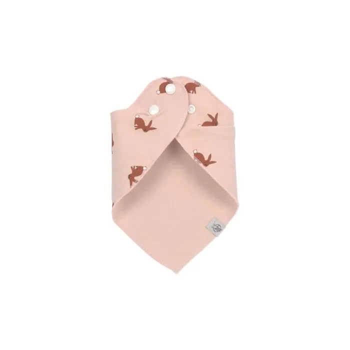Bandanas bébé Lässig Little Forest Lapin - rose clair/blanc - 100% coton biologique certifié GOTS-1