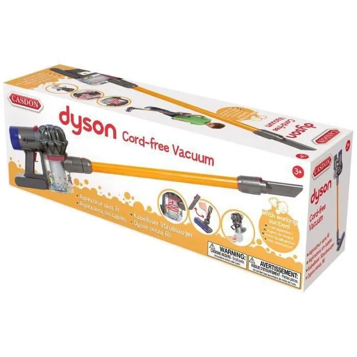 Jouet Aspirateur sans fil - CASDON - Dyson - Action Cyclone - Système d'enlèvement facile - Gris-0