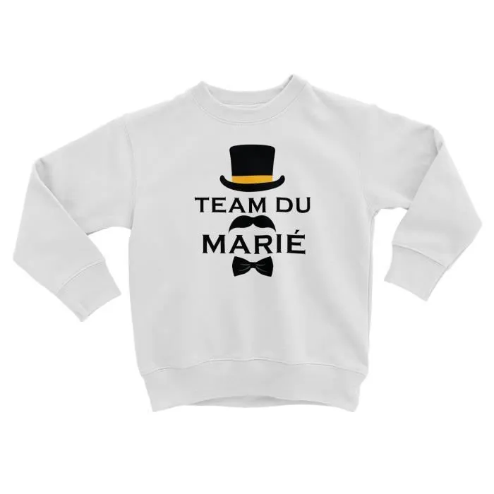 Sweatshirt Enfant Team du Marié Smoking Mariage Mariée Gentleman Tuxedo-0