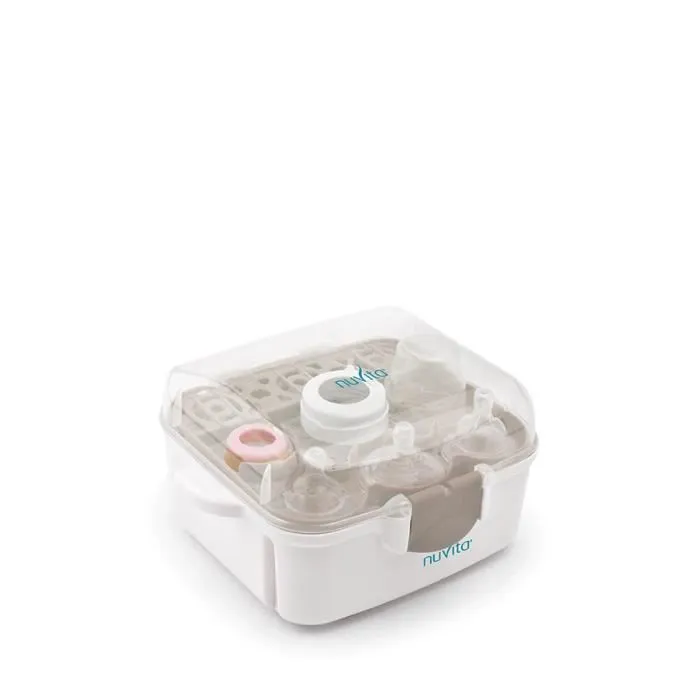 Stérilisateur micro-ondes - NUVITA - Compatible avec toutes les bouteilles - Poignées sûres - Blanc-0