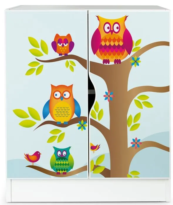 Armoire fonctionnelle  - Roma - Meubles pour enfants, commode au design magnifique Hiboux-0