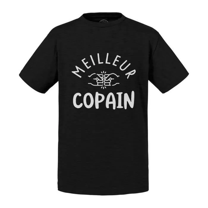 T-shirt Enfant Noir Meilleur Copain Fils Amitié Copain BFF-0