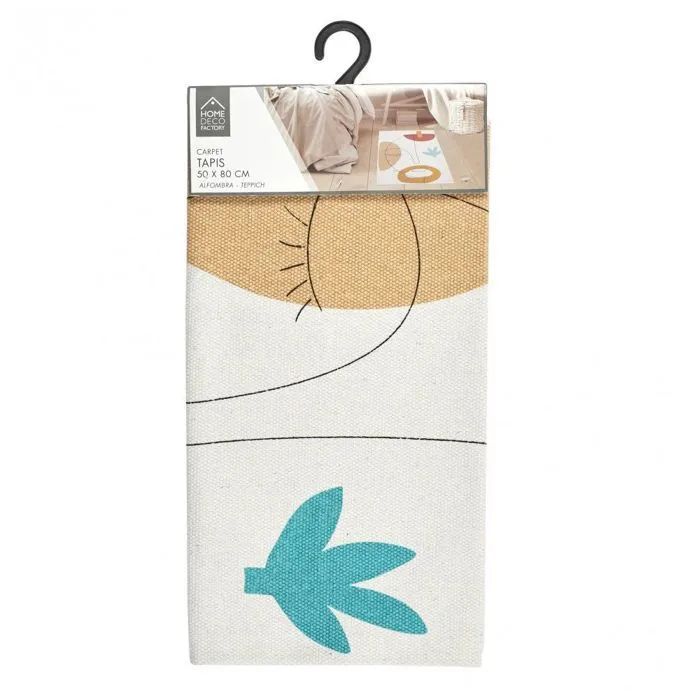 Tapis imprimé - Arty - 50 x 80 cm - Coton - Blanc - Moderne-4