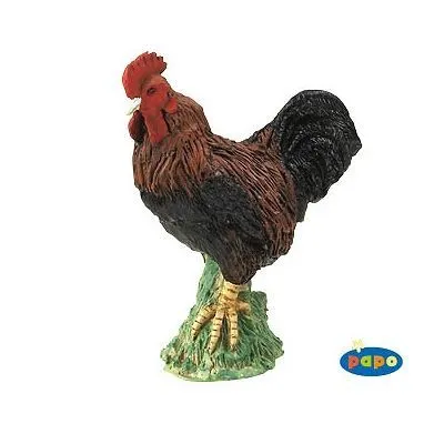 Figurine Coq - PAPO - Modèle Coq - Hauteur 5.5 cm - Pour Enfant à partir de 3 ans-0