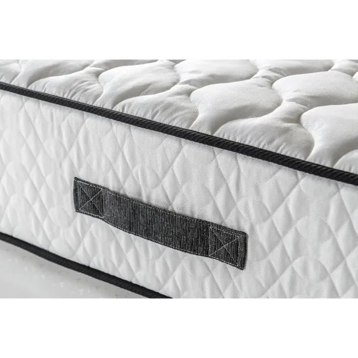 Pack Matelas 140x190cm + Sommier + couette + 2 oreillers - Ressorts ensachés - 7 zones de confort - 24 cm - Equilibré - DEKO DREAM-2
