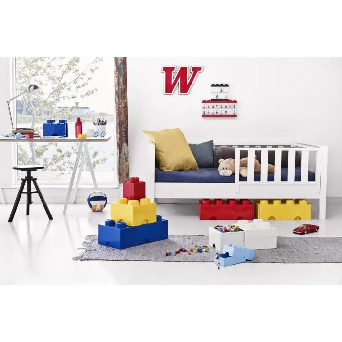 LEGO 40051730 Boîte bac Brique de rangement empilable Légo 4 plots 1 tiroir Plastique Rouge H18 x 25 x 25 cm-3